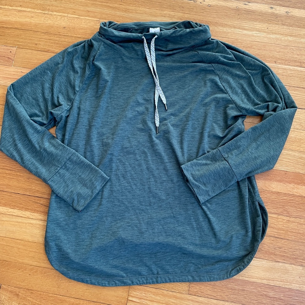 Teal Long Sleeve Pullover with Drawstring